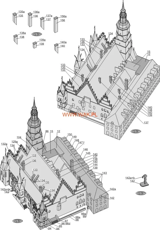 Papierový model - Wrocław – radnica